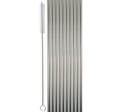 Drinking Straw Metal - Chrome pack 10