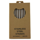 Drinking Straw Metal - Chrome pack 10